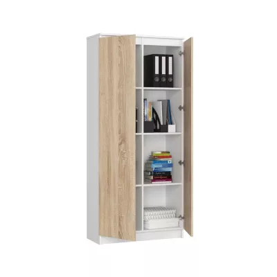 Polcos szekrény 80 cm VALESTRA - fehér / sonoma tölgy