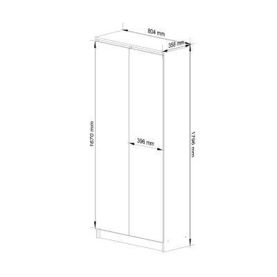 Polcos szekrény 80 cm VALESTRA - sonoma tölgy / fehér