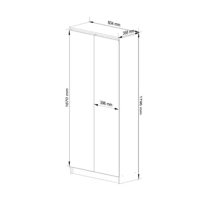 Polcos szekrény 80 cm VALESTRA - sonoma tölgy / fehér