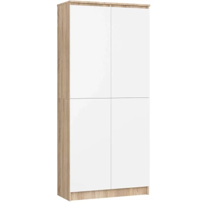 Polcos szekrény 80 cm VALESTRA - sonoma tölgy / fehér
