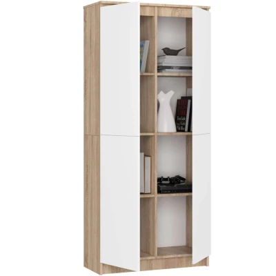 Polcos szekrény 80 cm VALESTRA - sonoma tölgy / fehér