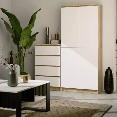 Polcos szekrény 80 cm VALESTRA - sonoma tölgy / fehér