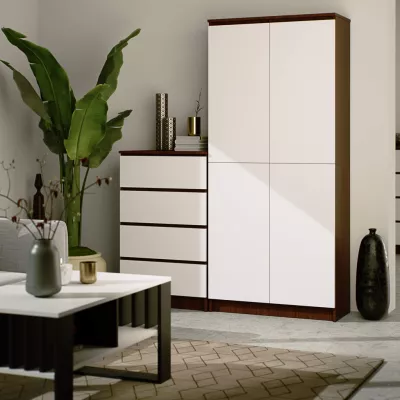 Polcos szekrény 80 cm VALESTRA - wenge / fehér