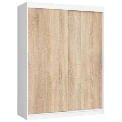 Tágas gardrób 150 cm VALESTRA - fehér / sonoma tölgy