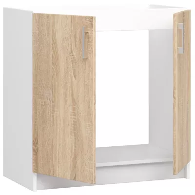 TRIVORA alsó mosdószekrény - szélesség 80 cm, fehér / sonoma tölgyfa