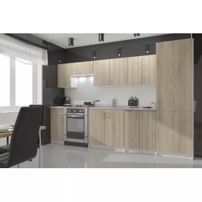 TRIVORA beépített hűtőszekrényhez való szekrény - szélesség 60 cm, fehér / sonoma tölgy