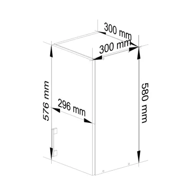 TRIVORA felső konyhaszekrény - szélesség 30 cm, fehér / sonoma tölgy