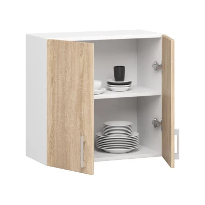 TRIVORA felső konyhaszekrény - szélesség 60 cm, fehér / sonoma tölgy
