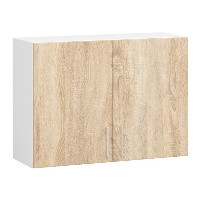 TRIVORA felső konyhaszekrény - szélesség 80 cm, fehér / sonoma tölgy