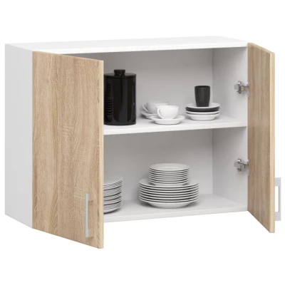 TRIVORA felső konyhaszekrény - szélesség 80 cm, fehér / sonoma tölgy