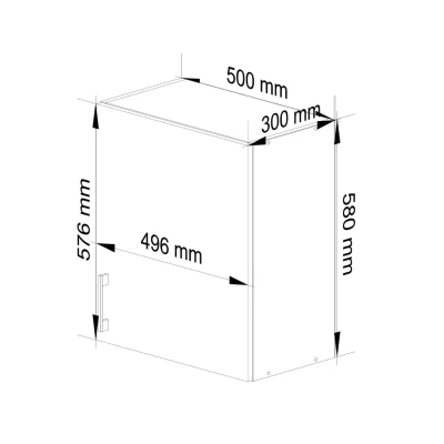 TRIVORA felső konyhaszekrény - szélesség 50 cm, fehér / sonoma tölgy