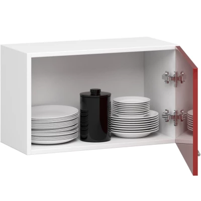 VERMINA 60 cm-es páraelszívó - fehér / piros fényes felülettel