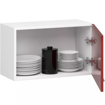 VERMINA 60 cm-es páraelszívó - fehér / piros fényes felülettel