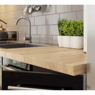 Alsó konyhaszekrény 40 cm VERMINA fiókkal - fehér / fekete fényes felületű