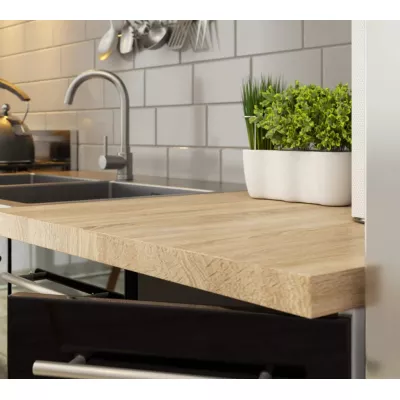 Alsó konyhaszekrény 80 cm VERMINA - fehér / fekete fényes felületű