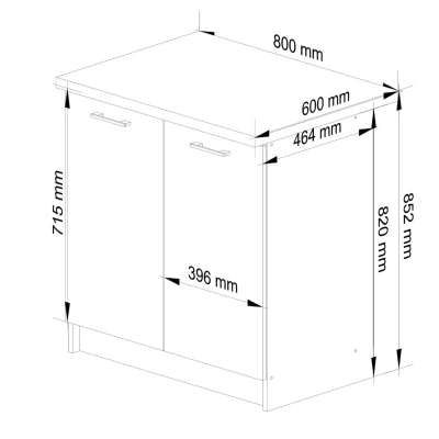 Alsó konyhaszekrény 80 cm VERMINA - fehér / szürke