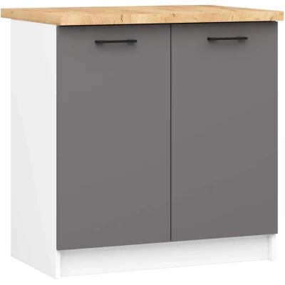 Alsó konyhaszekrény 80 cm VERMINA - fehér / szürke