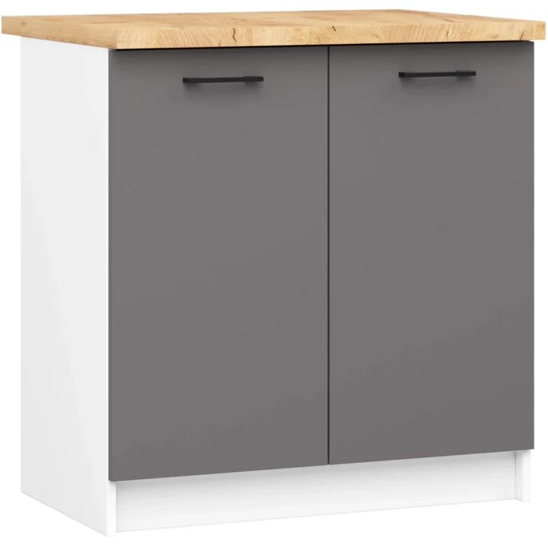 Alsó konyhaszekrény 80 cm VERMINA - fehér / szürke