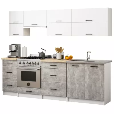 Alsó fiókos szekrény 40 cm VERMINA - fehér / beton