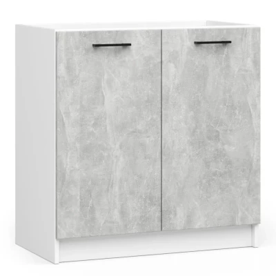 Mosdószekrény 80 cm VERMINA - fehér / beton
