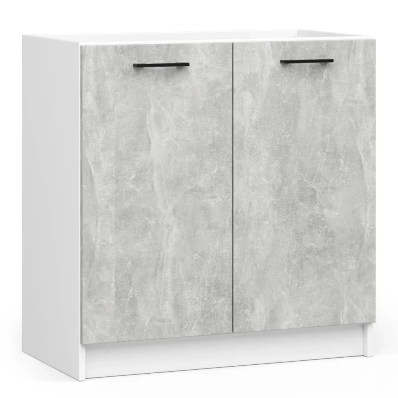Mosdószekrény 80 cm VERMINA - fehér / beton