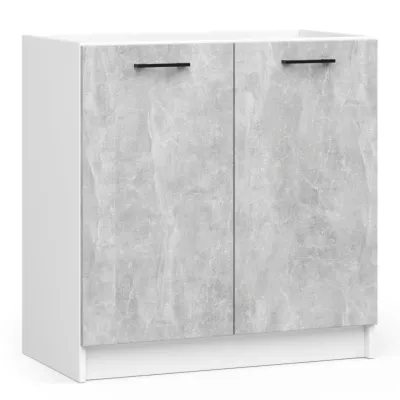 Mosdószekrény 80 cm VERMINA - fehér / beton