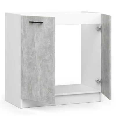 Mosdószekrény 80 cm VERMINA - fehér / beton