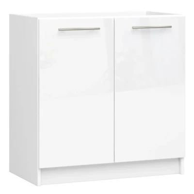Mosdószekrény 80 cm VERMINA - fehér / fényes fehér