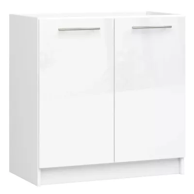 Mosdószekrény 80 cm VERMINA - fehér / fényes fehér