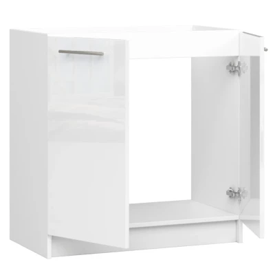 Mosdószekrény 80 cm VERMINA - fehér / fényes fehér