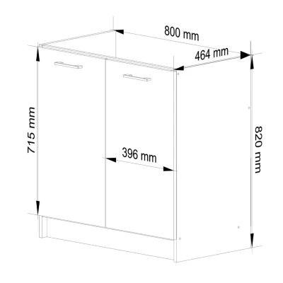 Mosdószekrény 80 cm VERMINA - fehér / szürke