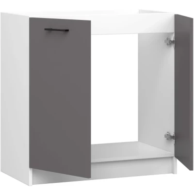 Mosdószekrény 80 cm VERMINA - fehér / szürke