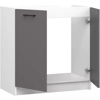 Mosdószekrény 80 cm VERMINA - fehér / szürke