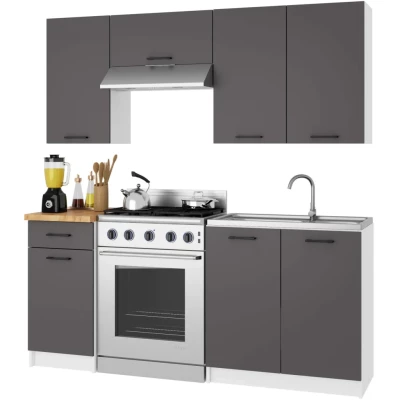Mosdószekrény 80 cm VERMINA - fehér / szürke