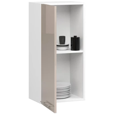Felső konyhaszekrény 40 cm VERMINA - fehér / cappuccino fényes felülettel