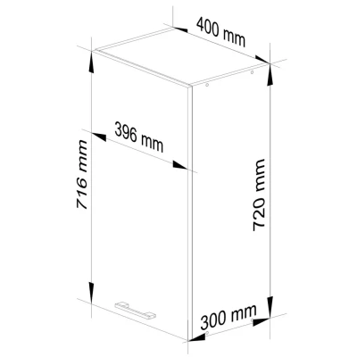 Felső konyhaszekrény 40 cm VERMINA - fehér / szürke