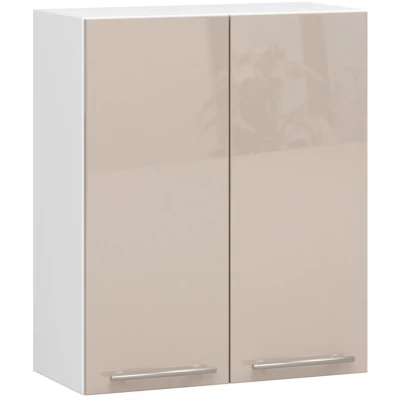 Felső konyhaszekrény 60 cm VERMINA - fehér / cappuccino fényes felülettel