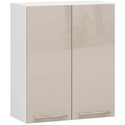 Felső konyhaszekrény 60 cm VERMINA - fehér / cappuccino fényes felülettel