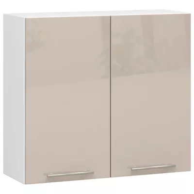 Felső konyhaszekrény 80 cm VERMINA - fehér / cappuccino fényes felülettel