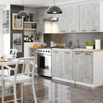 Felső konyhaszekrény 80 cm VERMINA - fehér / beton