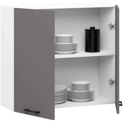 Felső konyhaszekrény 80 cm VERMINA - fehér / szürke