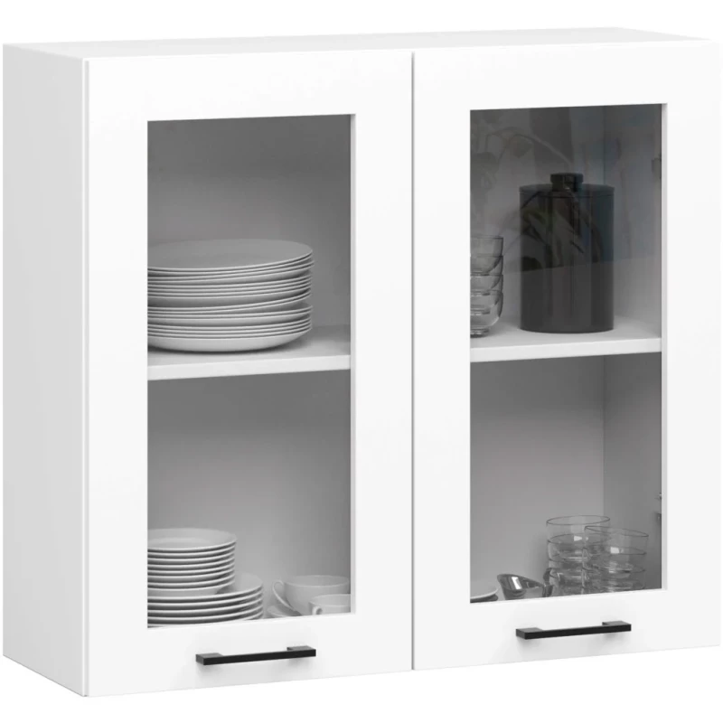 Felső vitrines szekrény 80 cm VERMINA - fehér