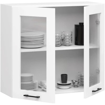 Felső vitrines szekrény 80 cm VERMINA - fehér