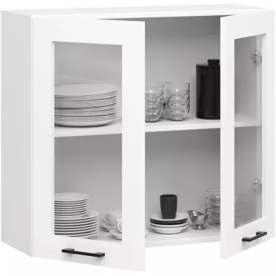 Felső vitrines szekrény 80 cm VERMINA - fehér