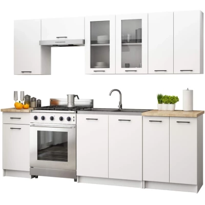 Felső vitrines szekrény 80 cm VERMINA - fehér