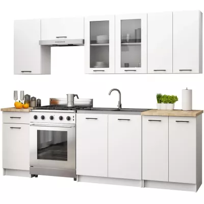 Felső vitrines szekrény 80 cm VERMINA - fehér
