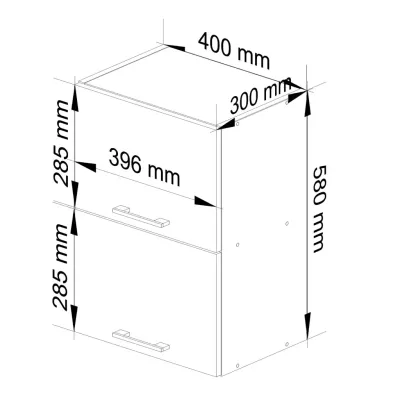 Felső fali konyhaszekrény 40 cm VERMINA - fehér
