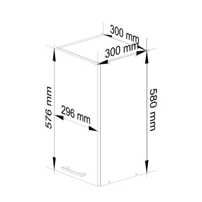 Fali konyhaszekrény 30 cm VERMINA - fehér / beton