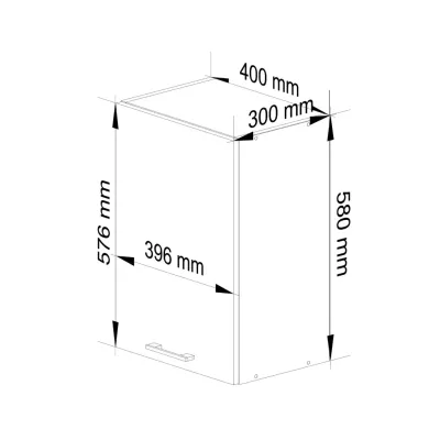 Fali konyhaszekrény 40 cm VERMINA - fehér / szürke
