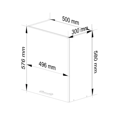 Fali konyhaszekrény 50 cm VERMINA - fehér / szürke